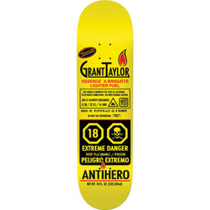 Antihero Taylor Fueled Up 8.38" Yellow Skateboard Deck - Longboards USA