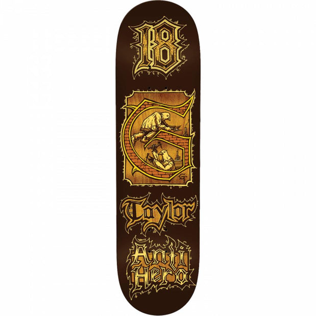 Antihero Taylor Medieval 8.38" Brown Skateboard Deck - Longboards USA