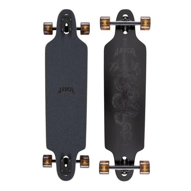 Arbor Journey Nightfall Zeppelin 36" Drop Through Longboard in Black - Longboards USA