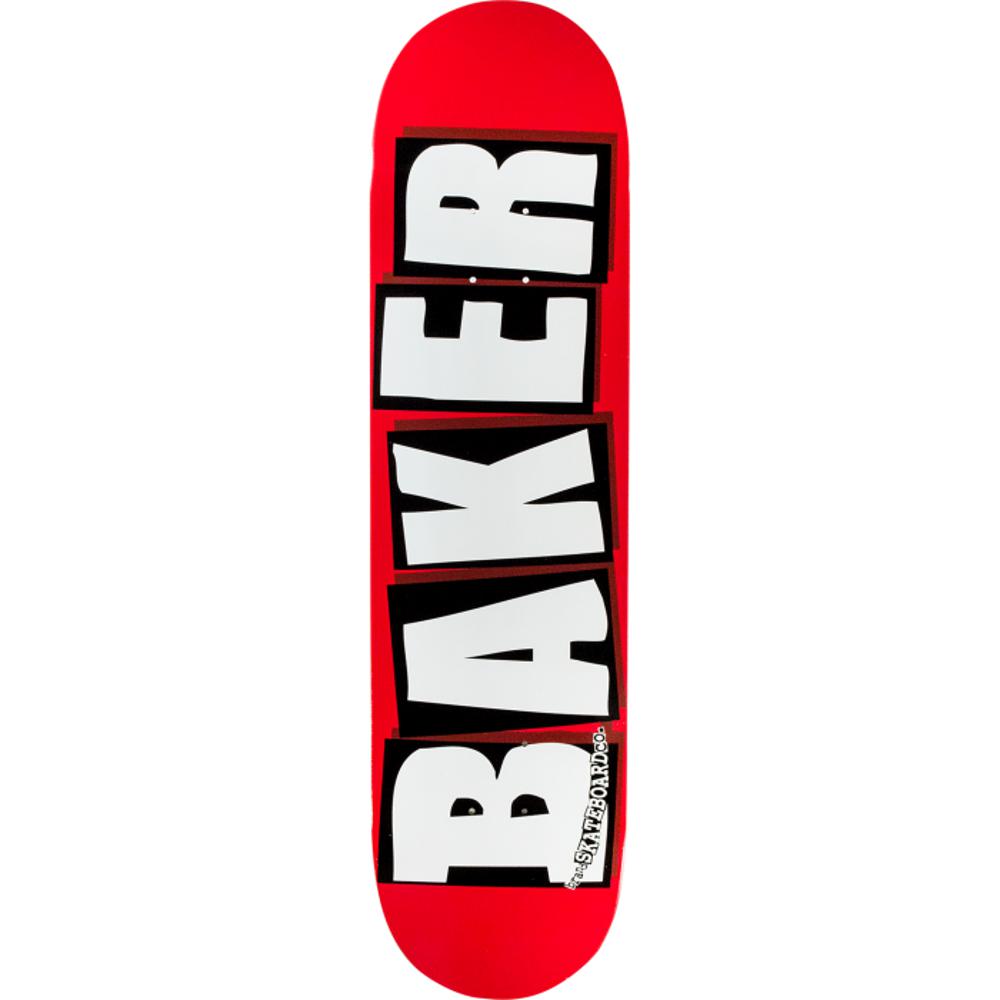 Baker Brand Logo 8.12" Red/White Skateboard Deck - Longboards USA