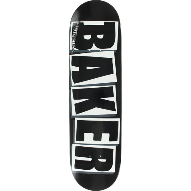 Baker Brand Logo 8.25" Black/White Skateboard Deck - Longboards USA