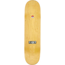 Baker Figueroa Day Ross 8.25-inch B2 skateboard deck in natural wood with a black-and-white FIGGY logo and mounting holes. - Longboards USA