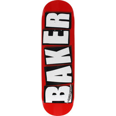 Baker Logo 8.5" Red/White Skateboard Deck - Longboards USA