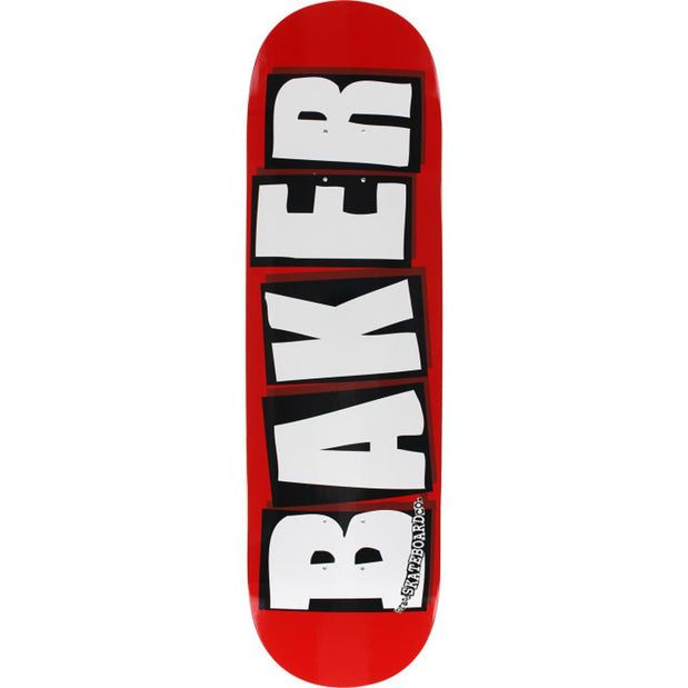 Baker Logo 8.5" Red/White Skateboard Deck - Longboards USA