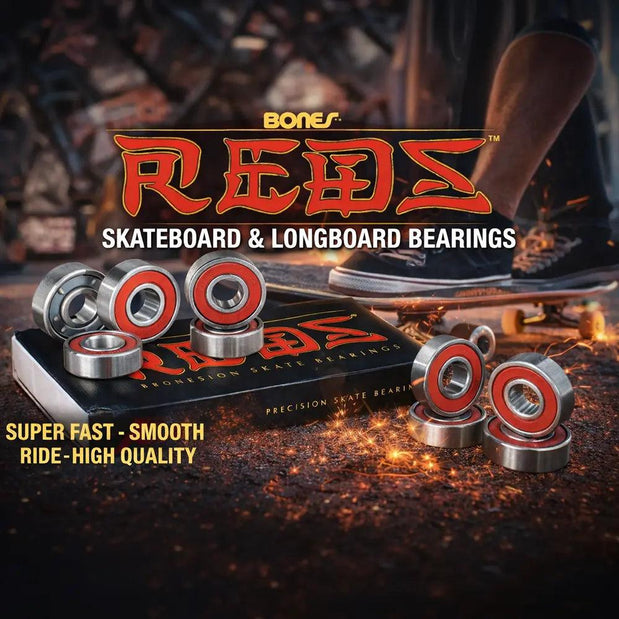 Bones Reds Skateboard Longboard Bearings - Longboards USA