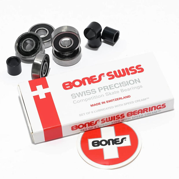 Bones Swiss Skateboard Longboard Bearings - Longboards USA