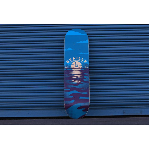 Braille Reimagined Classics: Bay Blue Skateboard Deck - Longboards USA