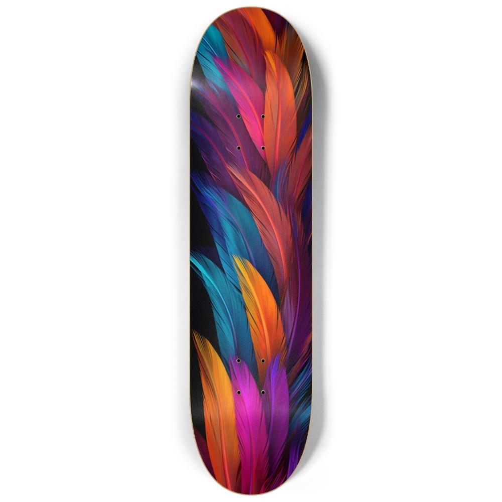 Bright Feathers Custom 8,25" Skateboard or Wall Art - Longboards USA