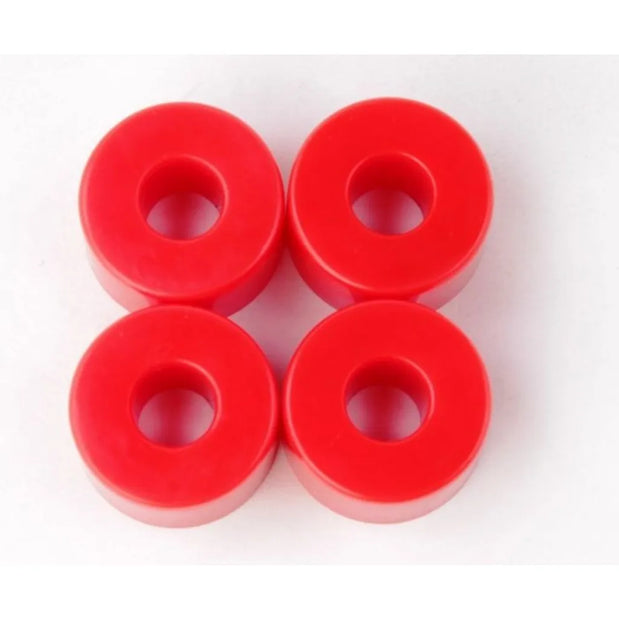Unbranded red 90a double barrel skateboard bushings, set of four with centered mounting holes. - Longboards USA
