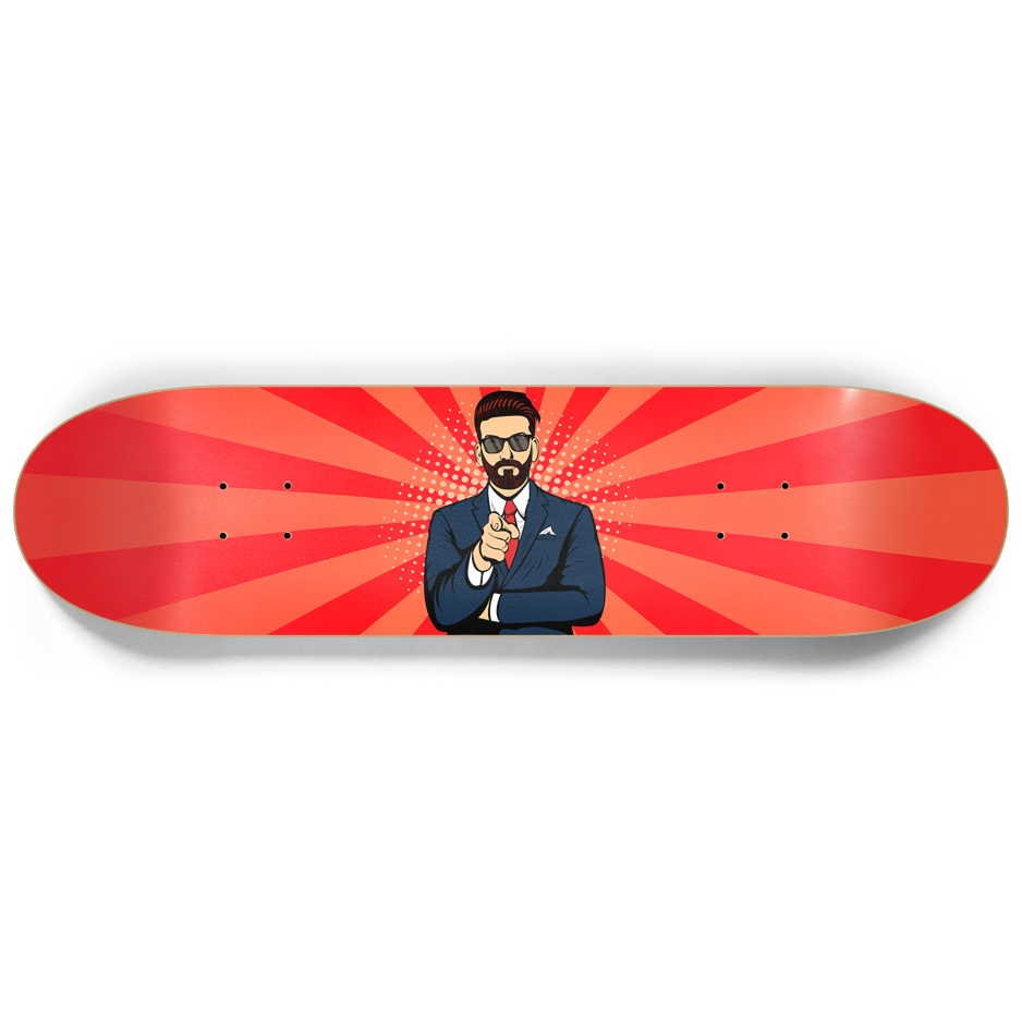 Pop Art Businessman 8.25" Skateboard or Wall Art