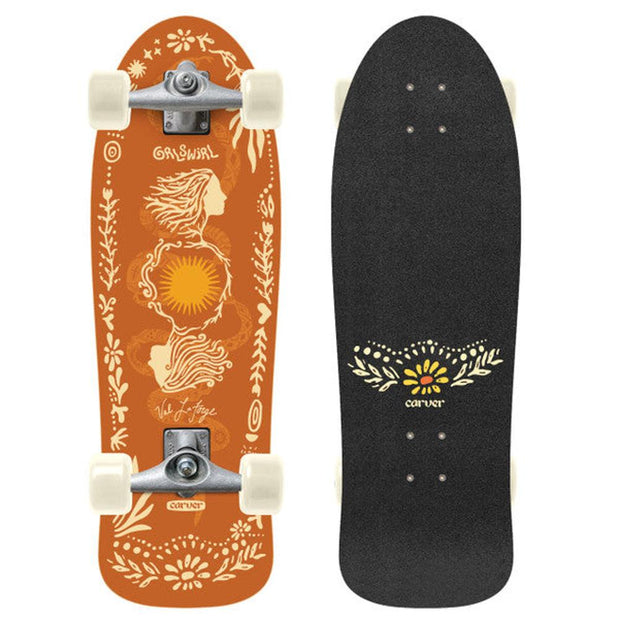 Carver GrlSwirl Sunflower 31" Surfskate Cruiser with CX Raw (V5) Trucks - Longboards USA