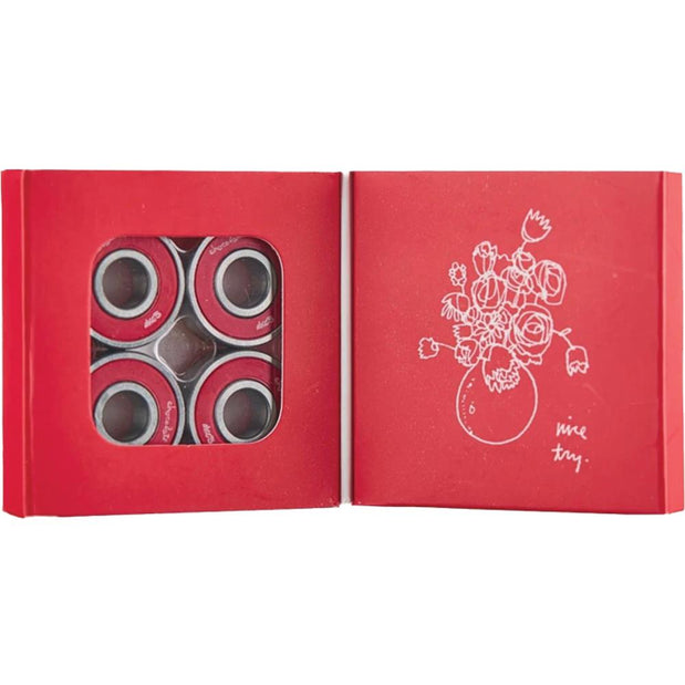 Chocolate late Skateboard Bearings Abec-5  Red Silver - Longboards USA