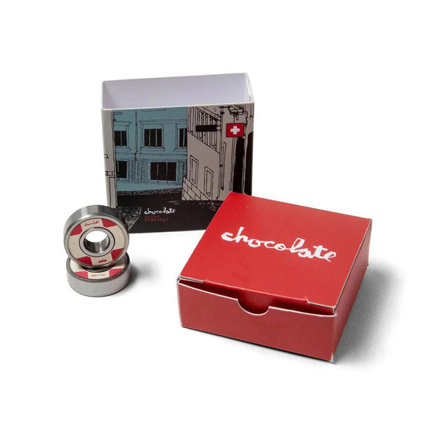 Chocolate Late Swiss Skateboard Longboard Precision Bearings Red White - Longboards USA