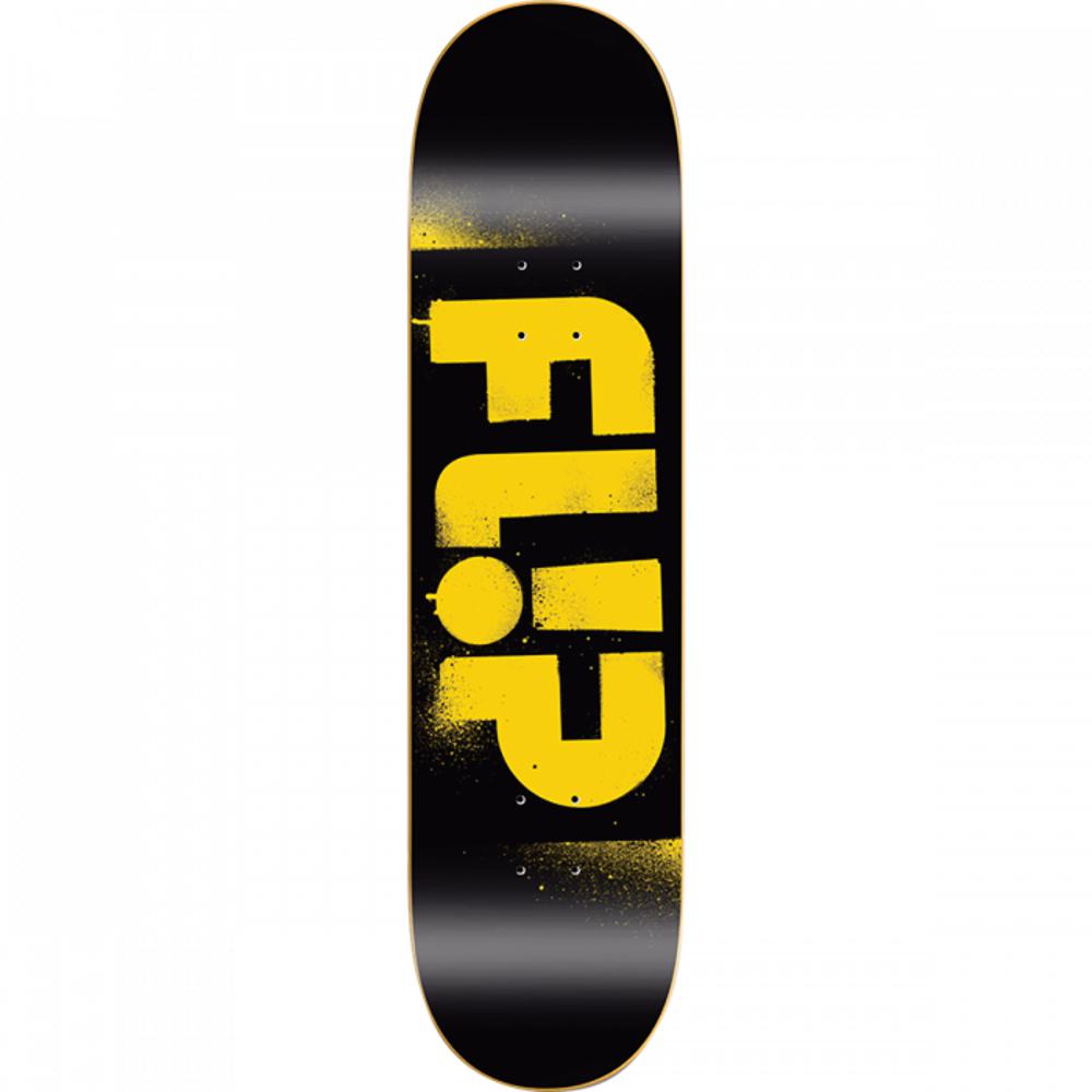 Flip Odyssey Stencil 8.25" Yellow Skateboard Deck - Longboards USA