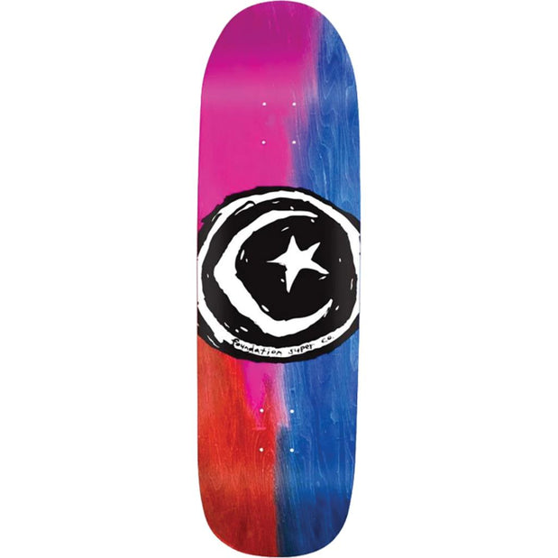Foundation Star And Moon Dyed 9" Purple/Blue Skateboard Deck - Longboards USA