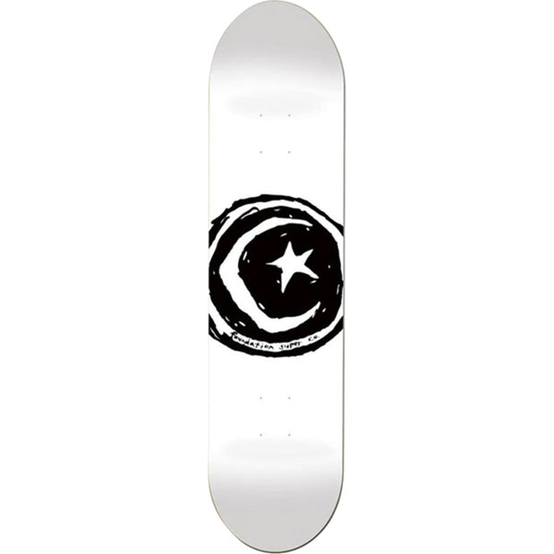 Foundation Star & Moon 8.38" White Skateboard Deck - Longboards USA