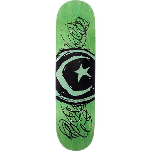 Foundation Star & Moon Scribble 7.75" Skateboard Deck - Longboards USA