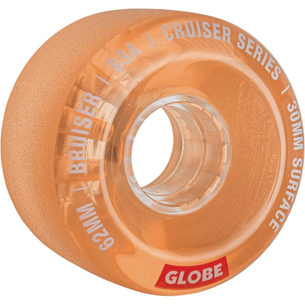 Globe Bruiser 62mm/83A Clear Coral Wheels | set of 4 - Longboards USA