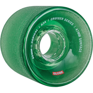 Globe Conical 65mm/83A Clear Forest Green Cruiser Wheels | set of 4 - Longboards USA