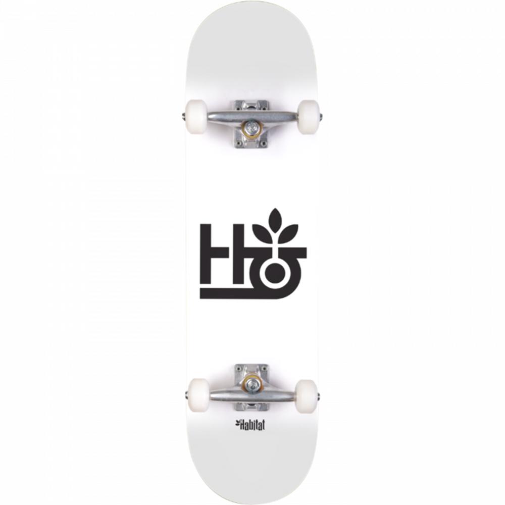Habitat Pod 8.0" White Skateboard - Longboards USA