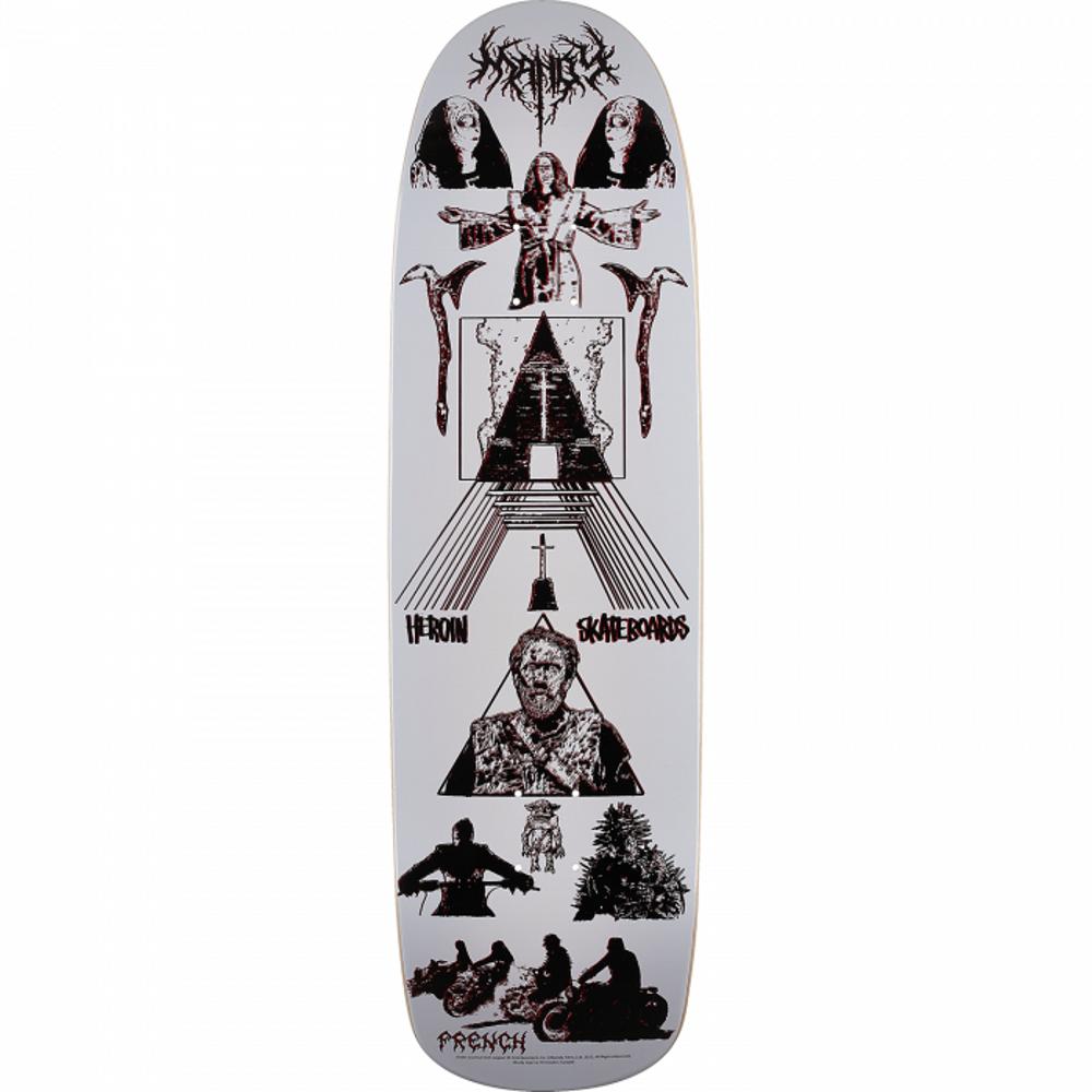 スケートボード Heroin skateboards deck size 8.0 HEROIN - LEE YANKOU AXE SYMMETRICAL GREY STAIN 8.25” X 31.9” DECK