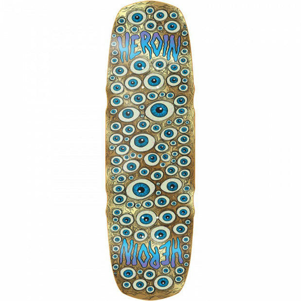 Heroin Seeing Double Mutated 9.5" Gold Skateboard Deck - Longboards USA