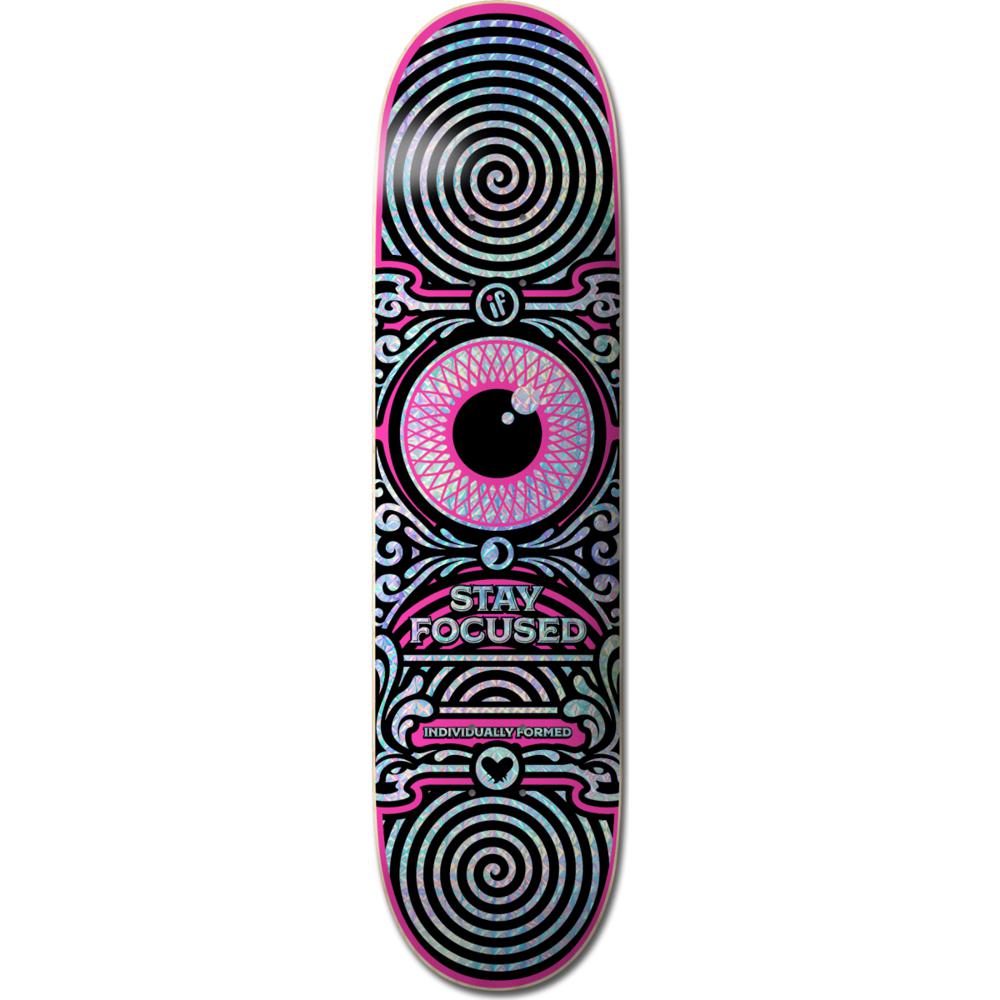 If Skate -Stay Focused Pink- Holographic Skateboard Deck - Longboards USA