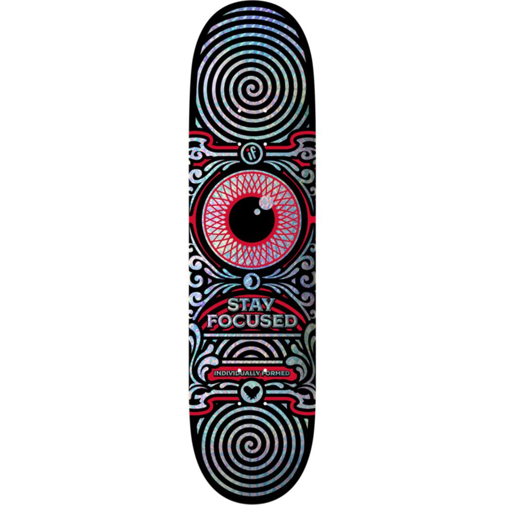 If Skate -Stay Focused Red- Holographic Skateboard Deck - Longboards USA