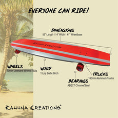 Kahuna Creations Bombora Coral 59" Longboard with Bear Trucks - Longboards USA
