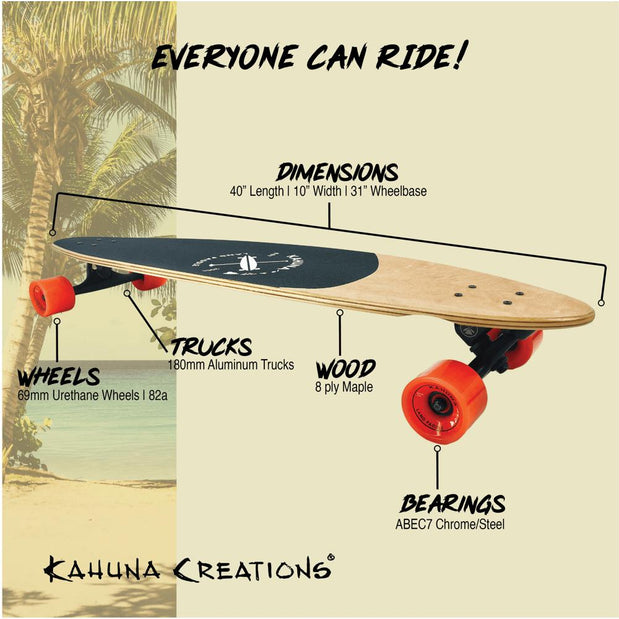 Kahuna Creations Mountain 40" LP Pintail Longboard - Longboards USA