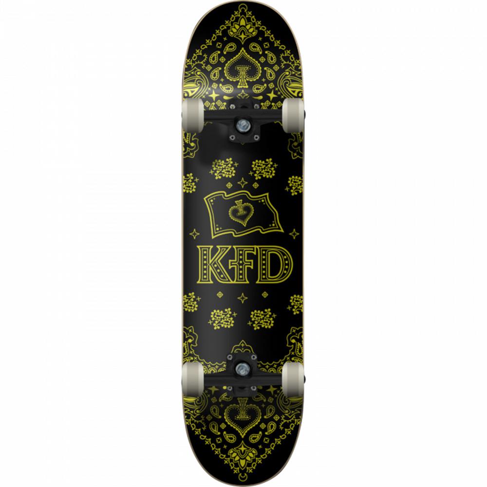 KFD Bandana 7.75" Gold Skateboard - Longboards USA