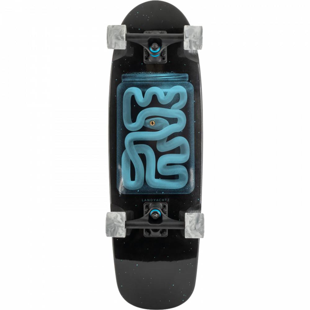 Landyachtz Tugboat Midnight Snek 9" Black/Blue Skateboard - Longboards USA