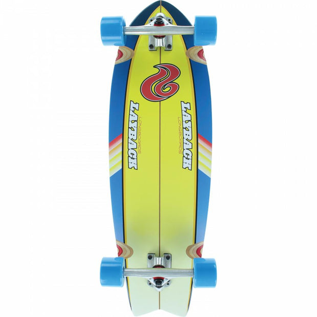 Layback South Swell Cruiser 30" Yellow/Blue Cruiser - Longboards USA