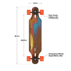 Loaded Boards Icarus (Flex-1) Bamboo 38" Drop through Longboard - Longboards USA