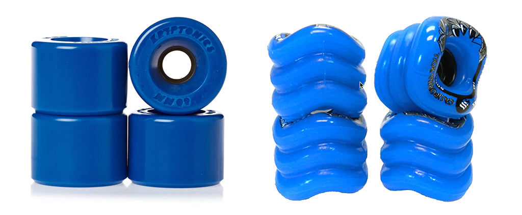 Traditional longboard Wheels vs. Shark Wheels on a longboard
