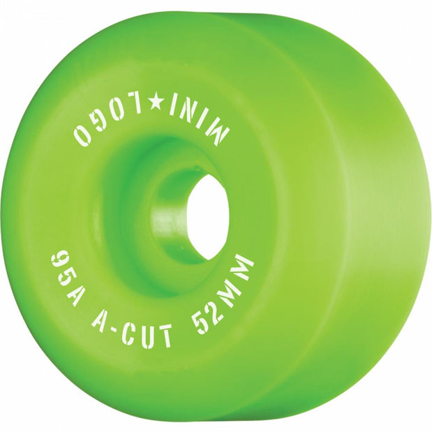 Mini Logo A-Cut Hybrid 52mm Green Skateboard Wheels | Set of 4 - Longboards USA