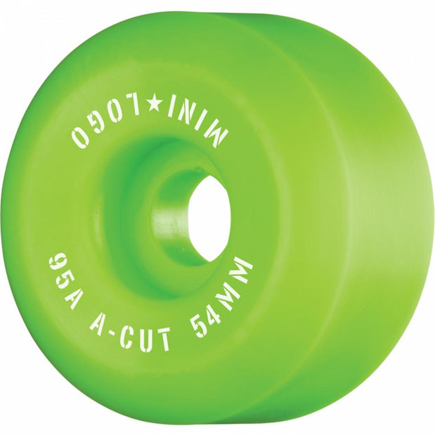 Mini Logo A-Cut Hybrid 54mm Green Skateboard Wheels | Set of 4 - Longboards USA