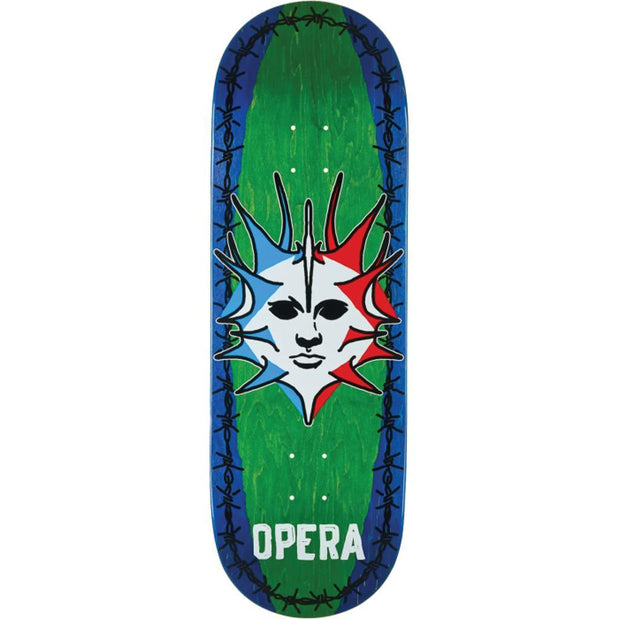 Opera Fatties Torn Spike Blue/Green 10" Skateboard Deck - Longboards USA