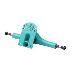 Paris V3 180mm 50° Tiffany longboard truck in turquoise with embossed logo, silver axles and black nuts. - Longboards USA