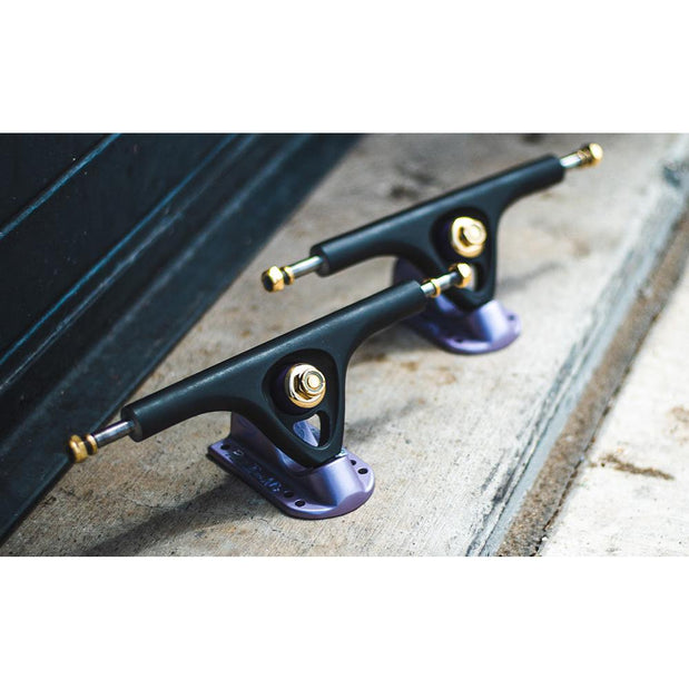 Paris V3 180mm 50° Mix-Ups Black/Purple Longboard Trucks | set of 2 - Longboards USA