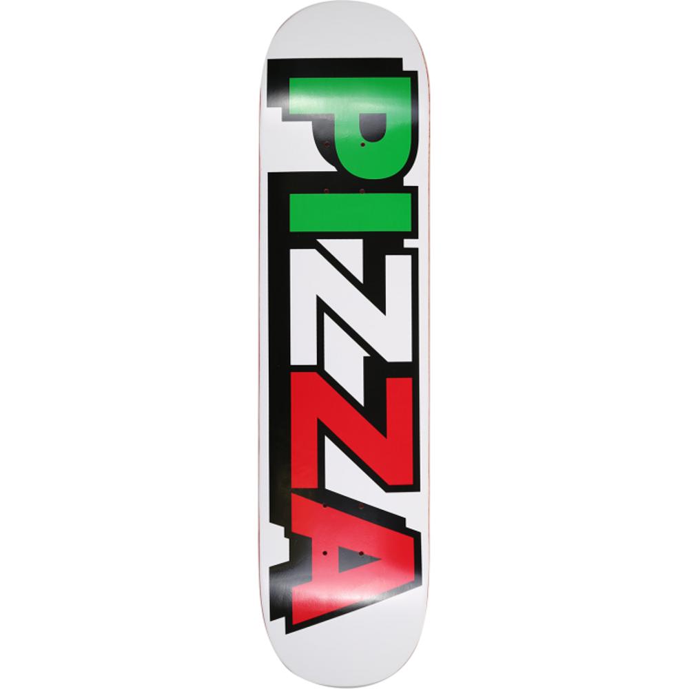 Pizza Tri Logo 7.75" White Skateboard Deck - Longboards USA