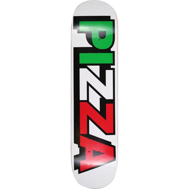 Pizza Tri Logo 8.12" White Skateboard Deck - Longboards USA