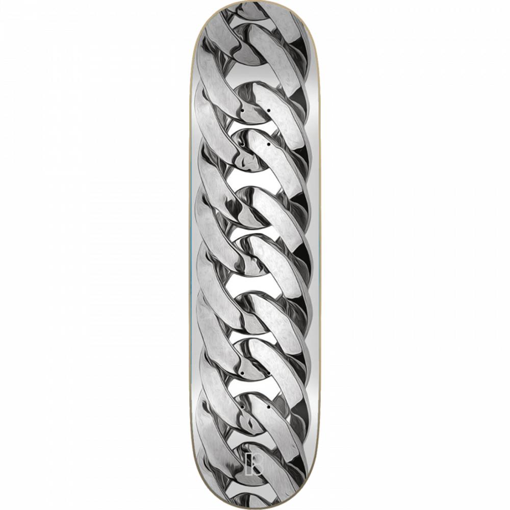 Plan B Chain Silver 8.0" Skateboard Deck - Longboards USA