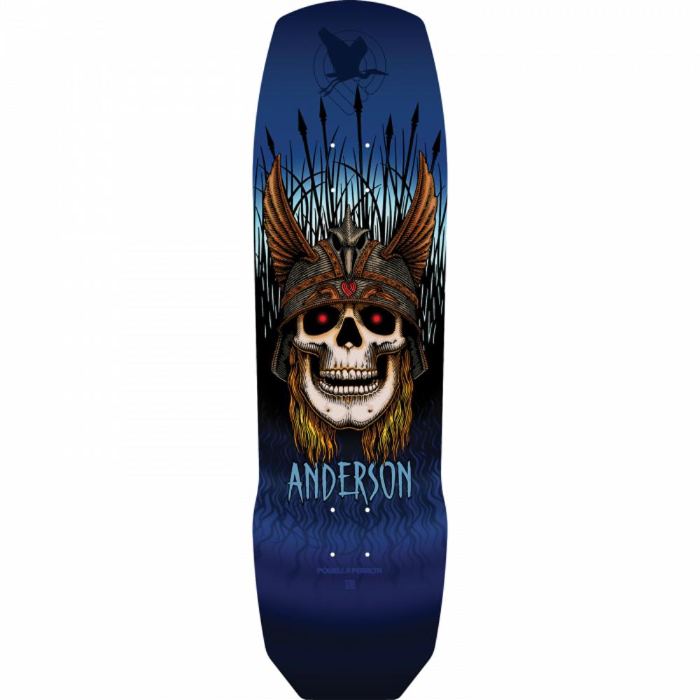 Powell Peralta Anderson Heron Skull 9.13" Blue Skateboard Deck - Longboards USA