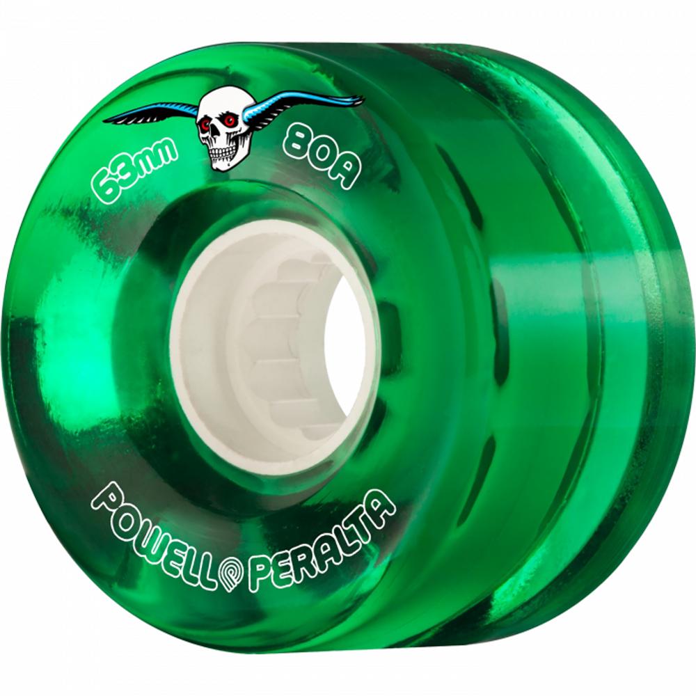 ウィール POWELL PERALTA ALL TERRAIN AT-80 Powell Peralta Clear Cruiser 63mm ATF Green Wheels