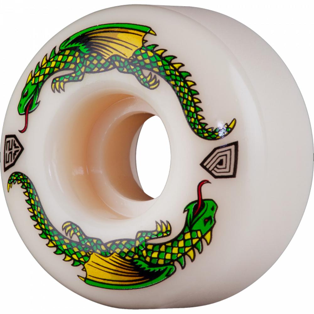 Powell Peralta DF Green Dragon 52mm White Skateboard Wheels - Longboards USA
