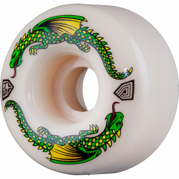 Powell Peralta DF Green Dragon 54mm White Skateboard Wheels - Longboards USA