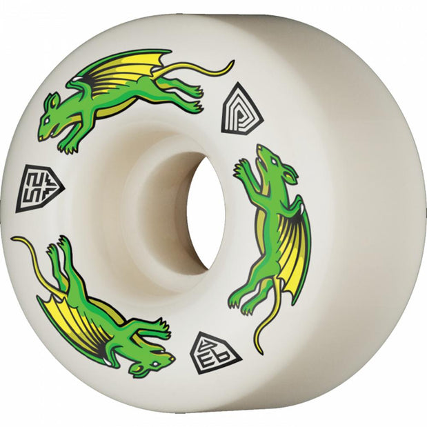 Powell Peralta Df Nano Rat 52mm 93A Off White Wheels | Set of 4 - Longboards USA