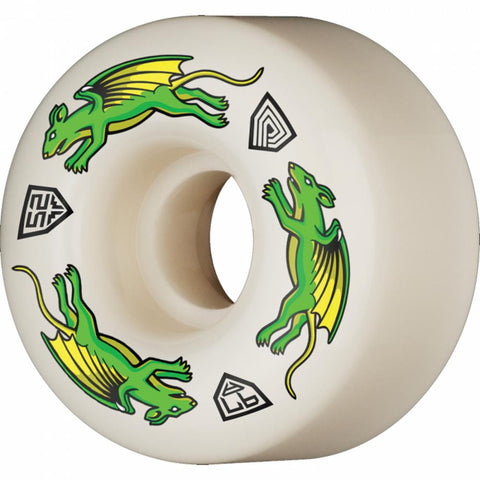Powell Peralta Df Nano Rat 52mm 97A Off White Wheels | Set of 4 - Longboards USA