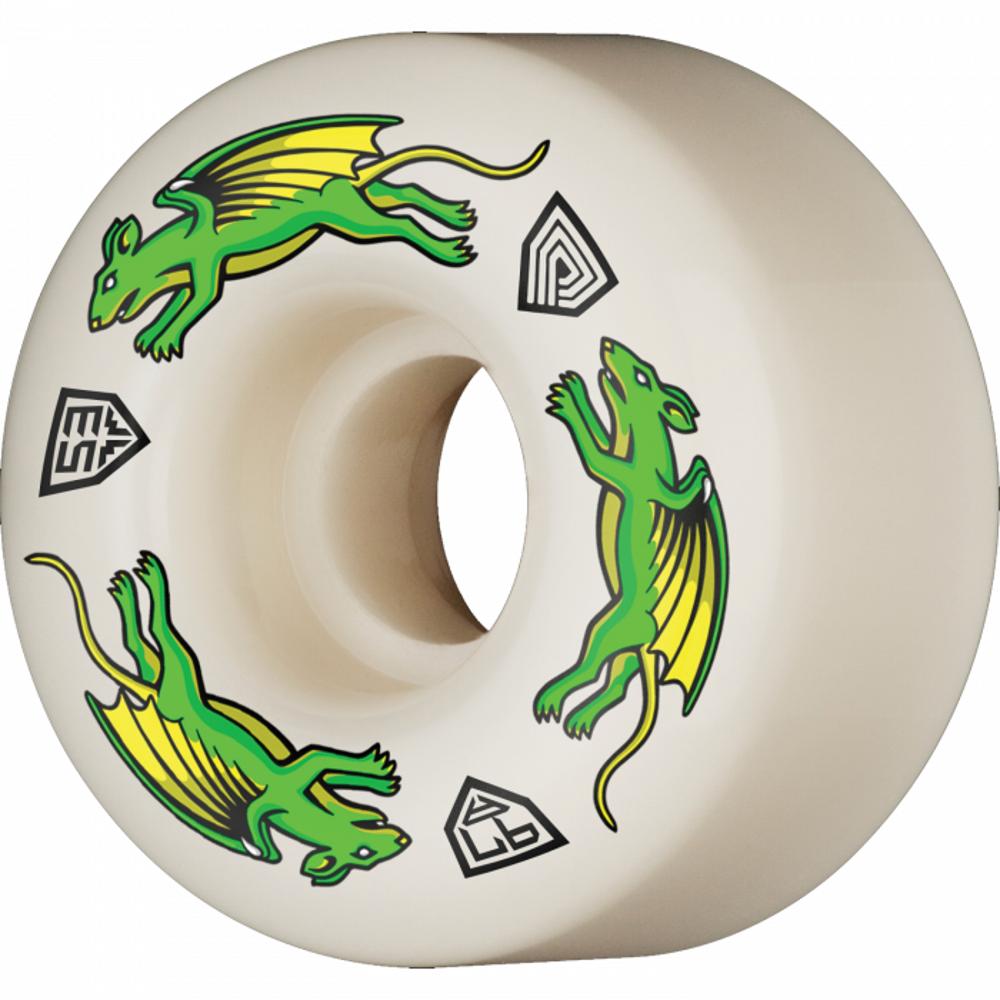 Powell Peralta Df Nano Rat 53mm 97A Off White Wheels | Set of 4 - Longboards USA